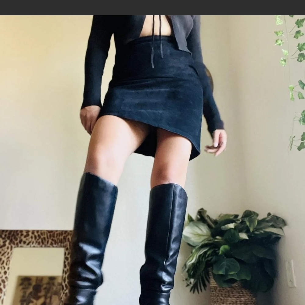 Vintage Leather Brass Plum Skirt by Nordstrom!